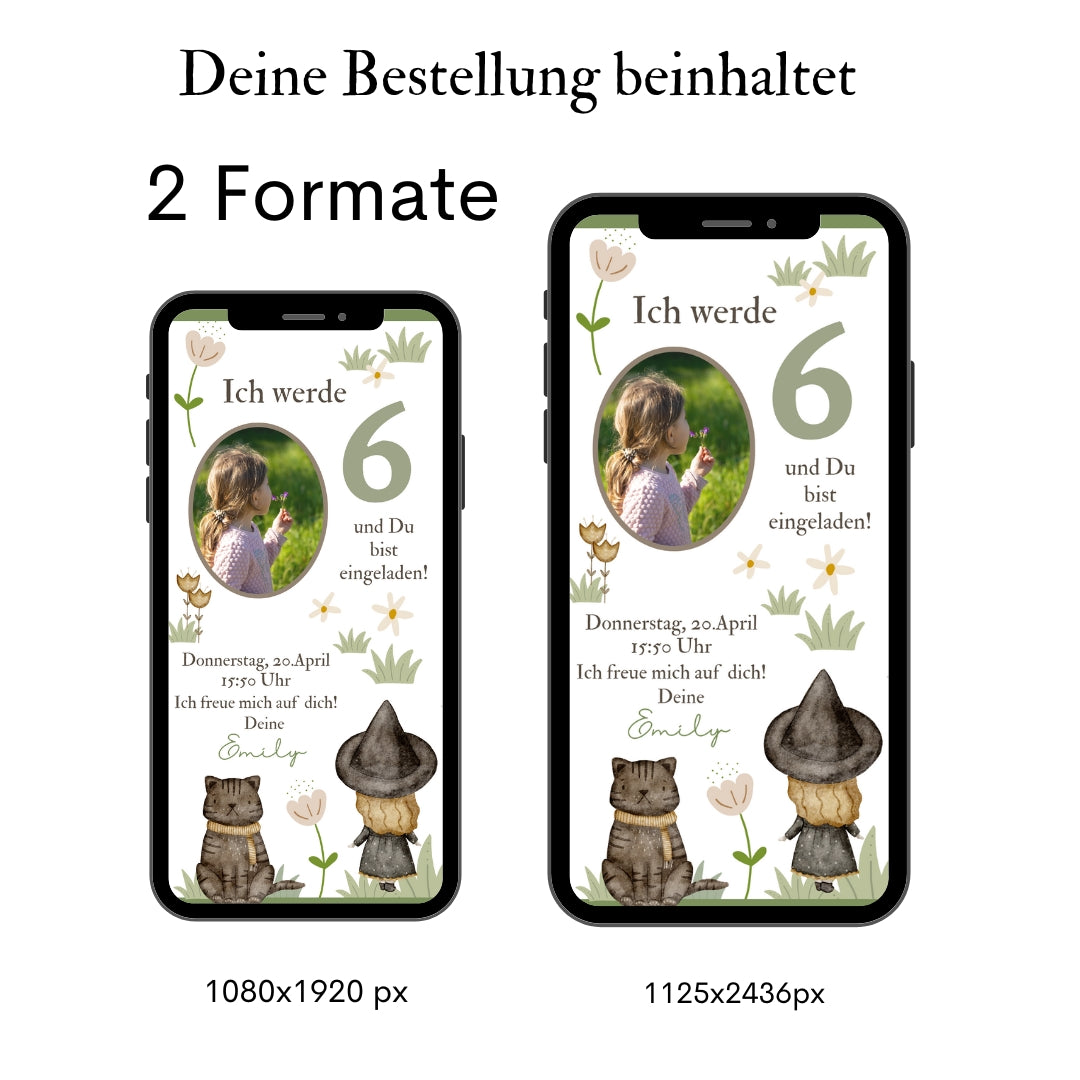 Einladung digital Hexe