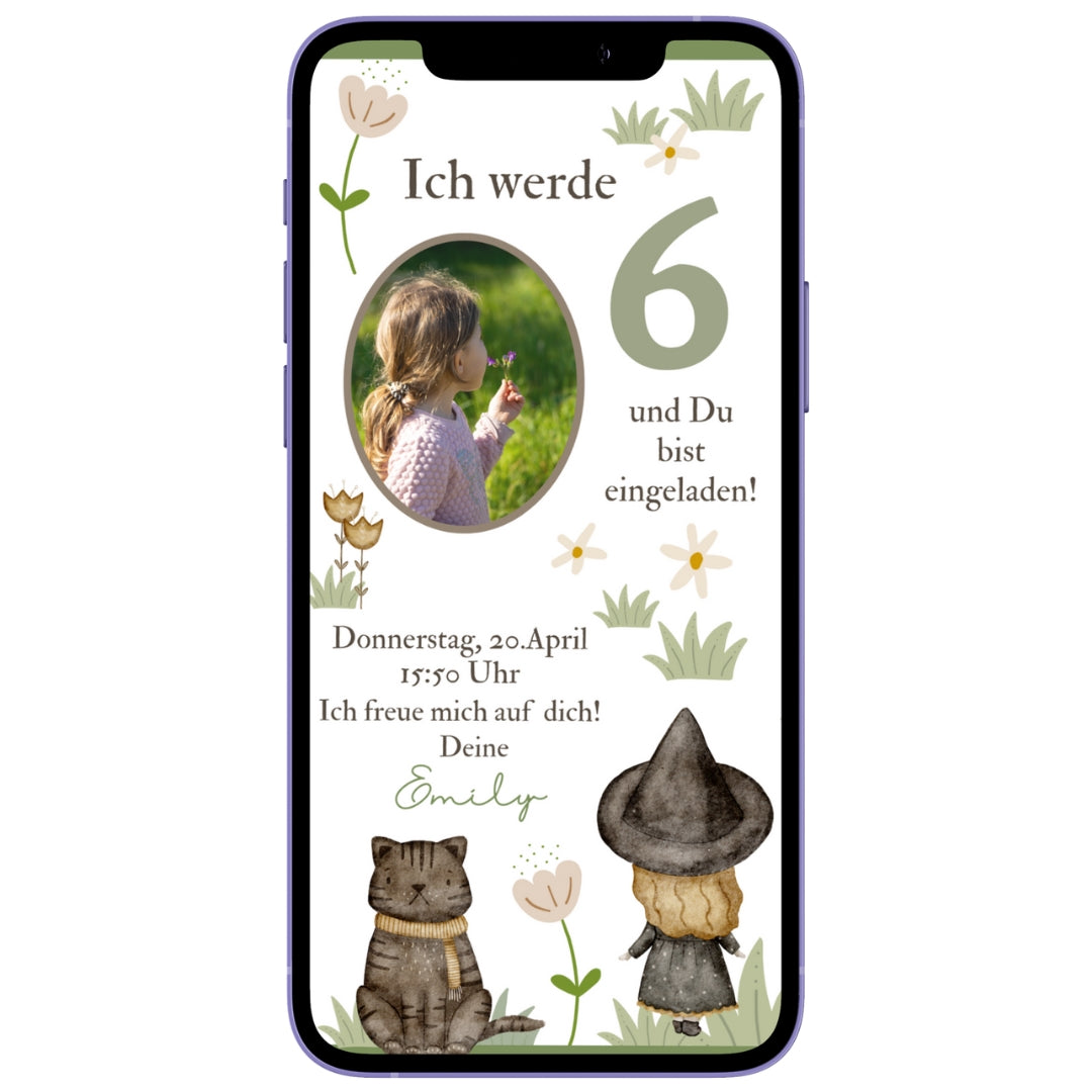 Einladung digital Hexe