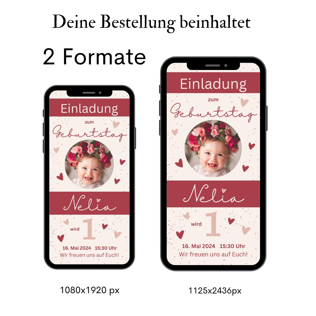 Einladung Geburtstag rosarot