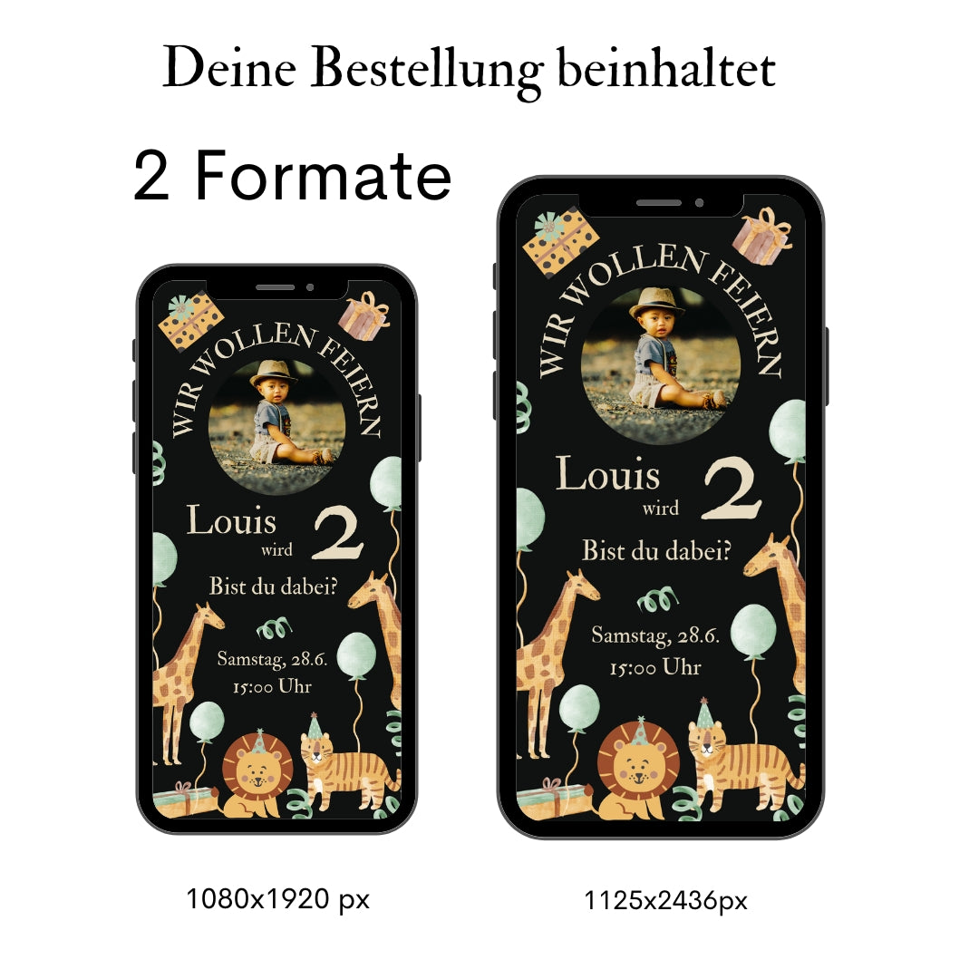 Einladung Kindergeburtstag Wilde Tiere