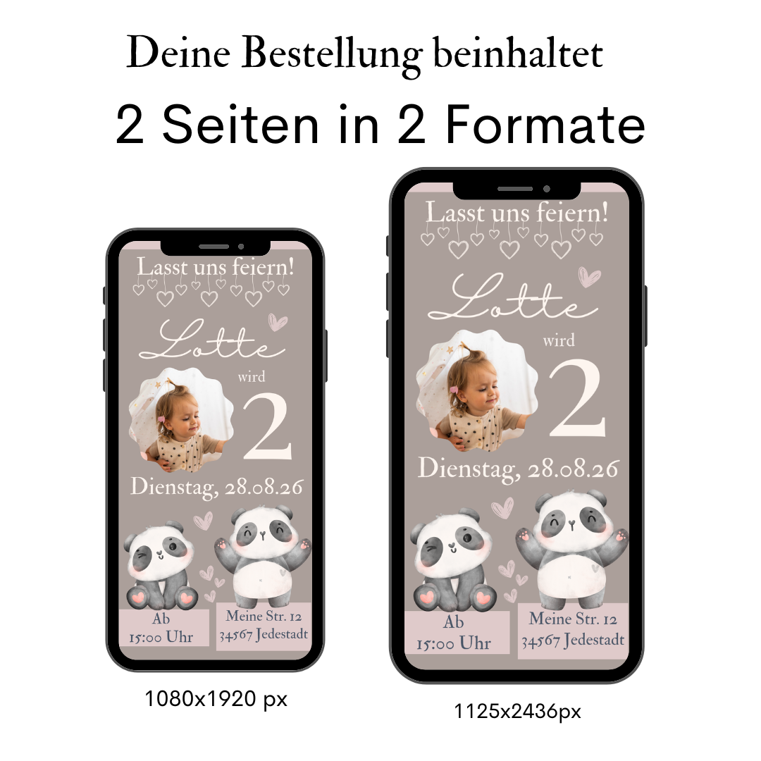 Einladungskarte Panda
