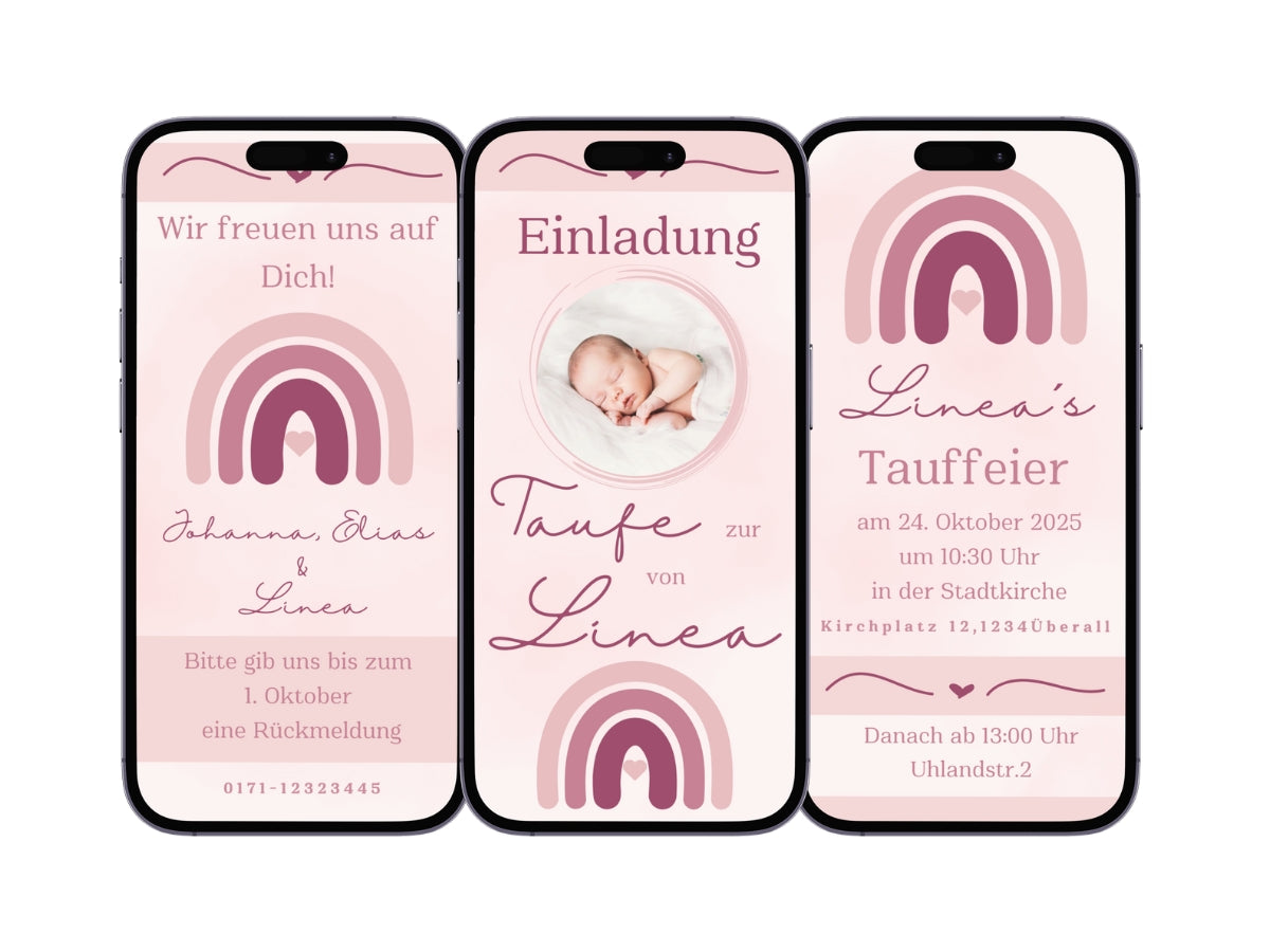 Mehrseitige Taufeinladung