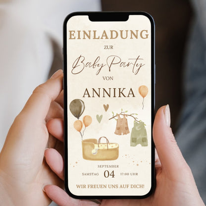 Baby Party Einladung Boho