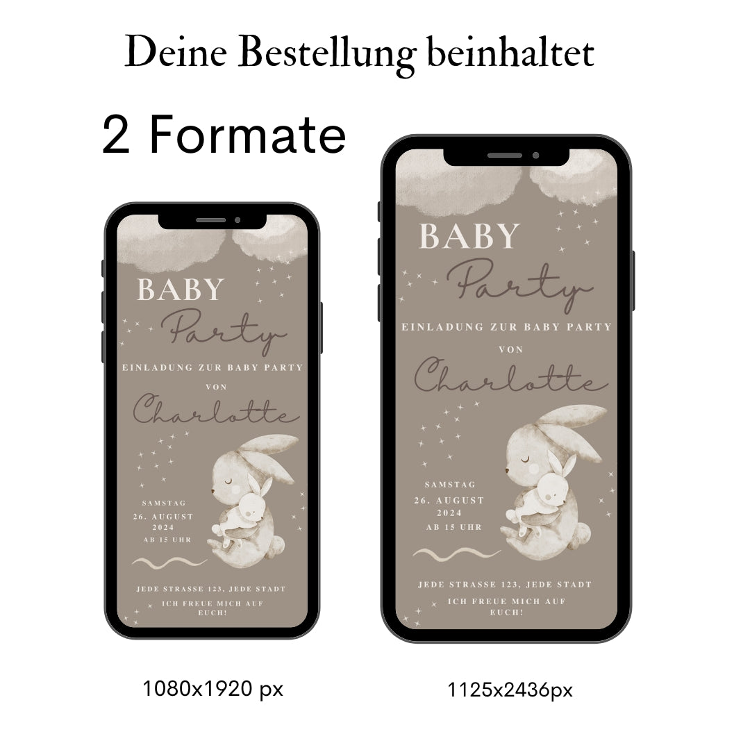 Digitale Einladung Baby Party