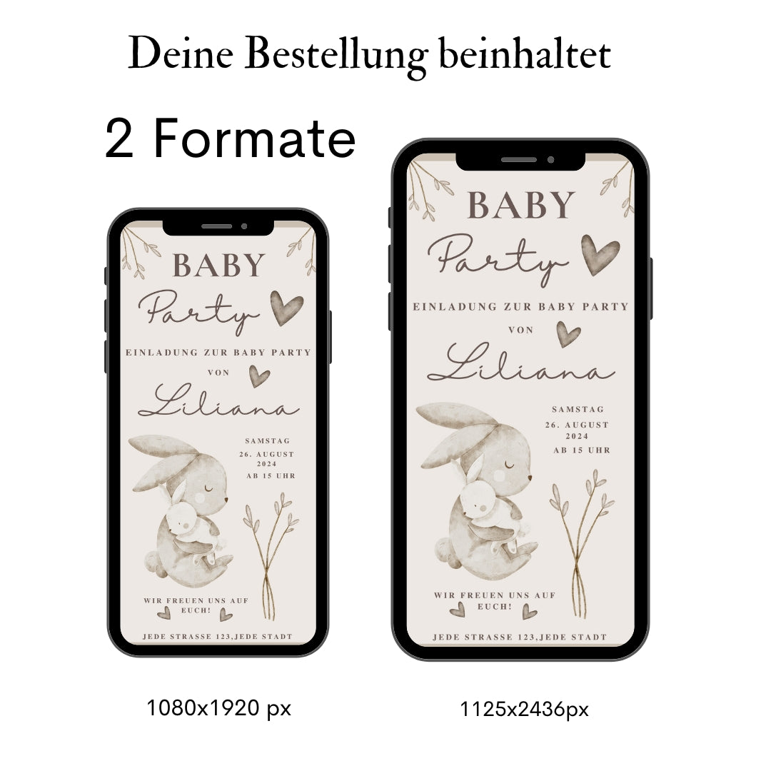 Baby Shower Einladung Boho