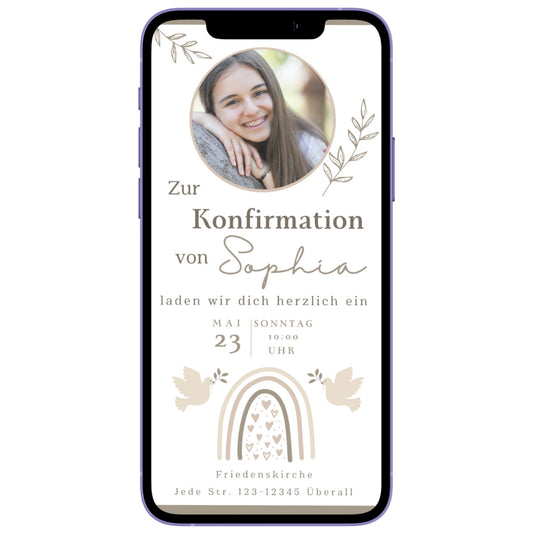 Boho Einladung Konfirmation