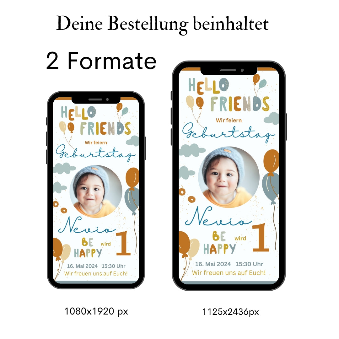 Bunte Einladung Kindergeburtstag