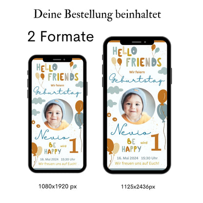 Bunte Einladung Kindergeburtstag