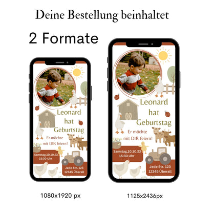 Digitale Einladungskarte Bauernhof