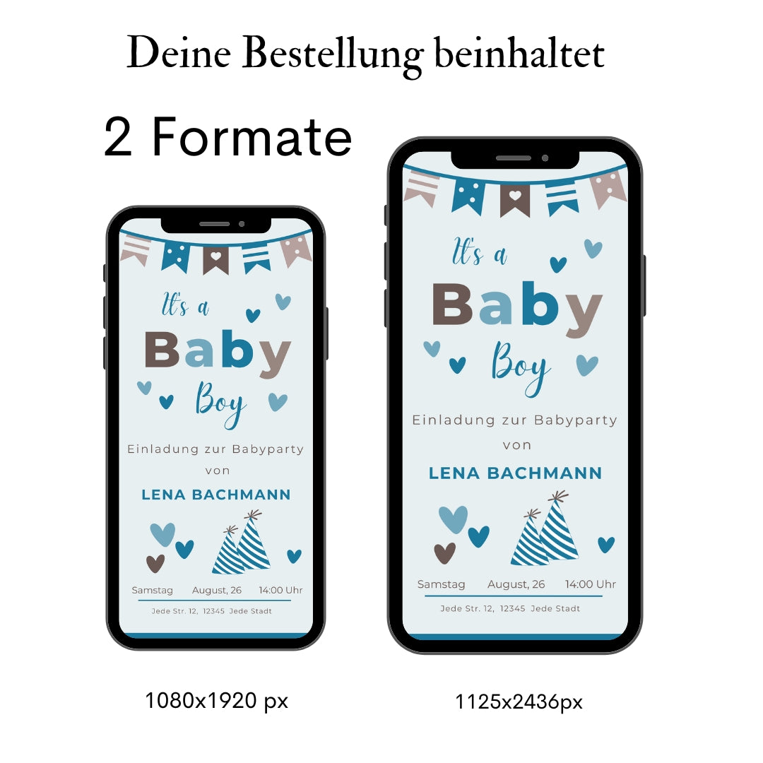 Einladung Baby Party Jungen