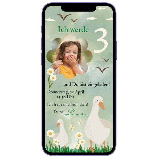 Einladung Geburtstag Wiesenblumen