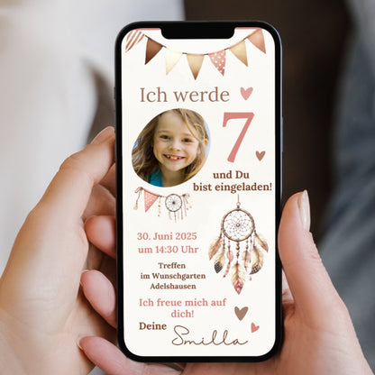 Einladung Kindergeburtstag Dream Catcher