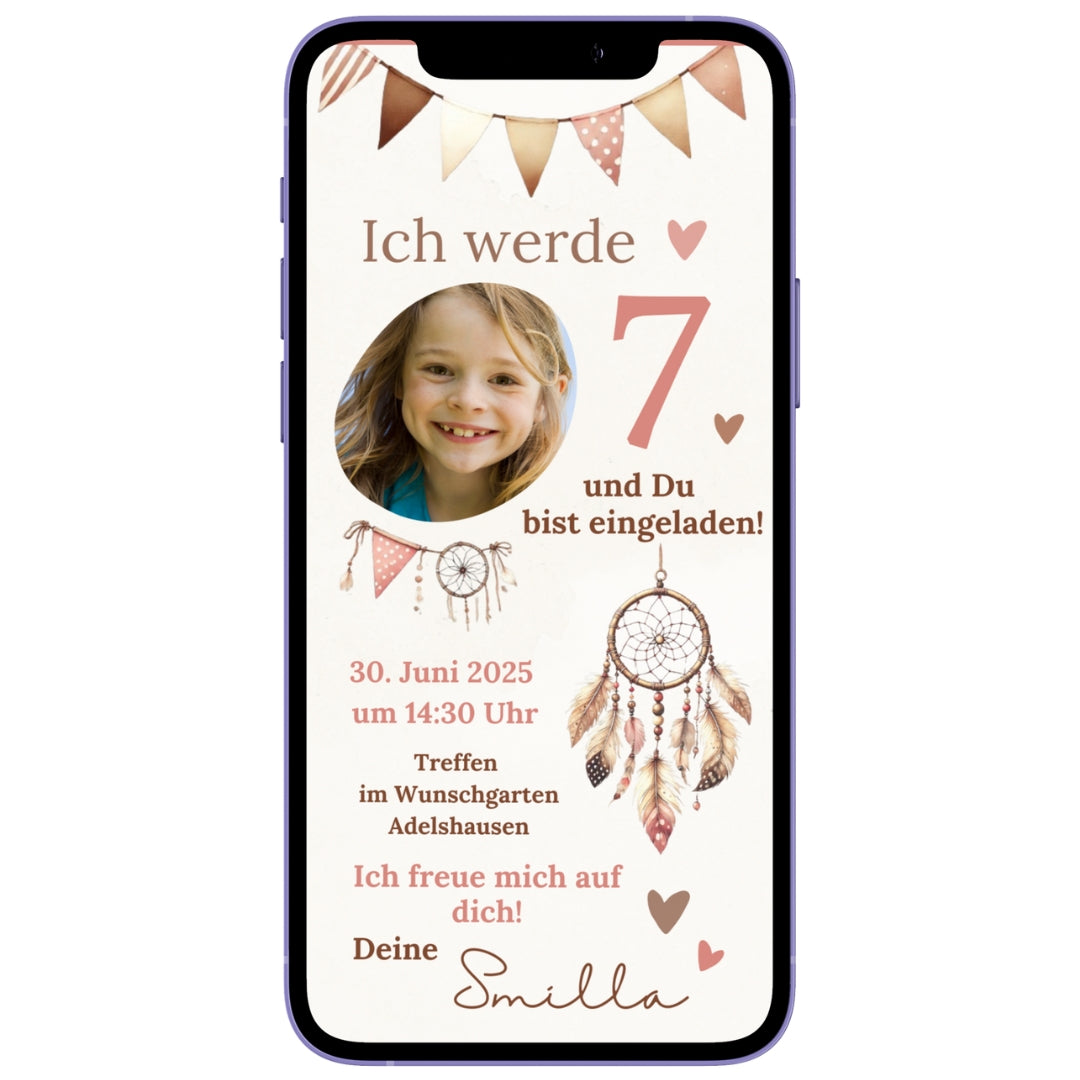 Einladung Kindergeburtstag Dream Catcher