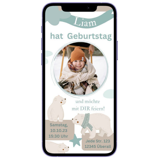 Einladung Kindergeburtstag Eisbär