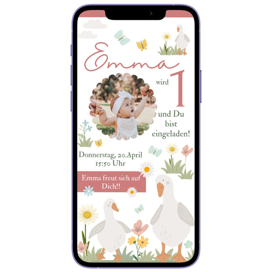 Einladung Kindergeburtstag Gans