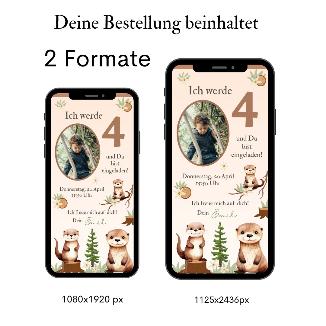Einladung Kindergeburtstag Otter