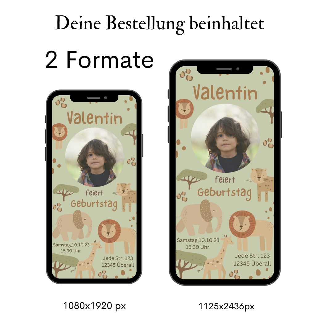 Einladung Kindergeburtstag Safari