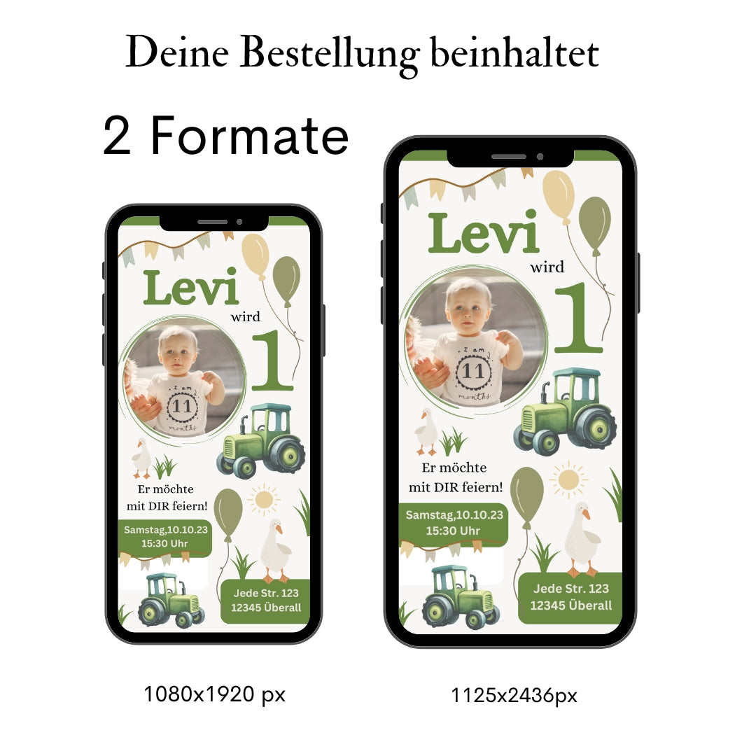 Einladung Kindergeburtstag Traktor