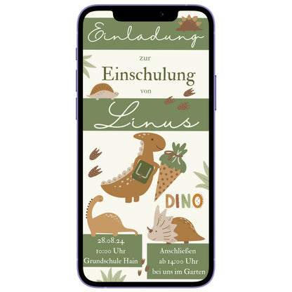 Einladung Schulanfang Dino