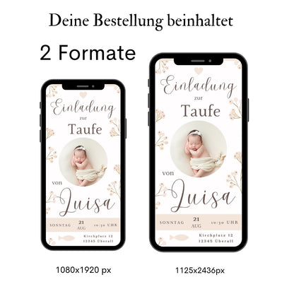 Einladung Taufe digital