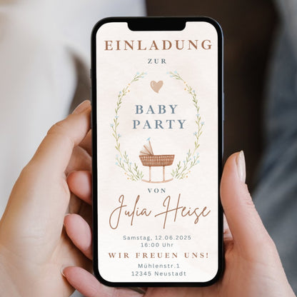 Einladungskarte Babyparty