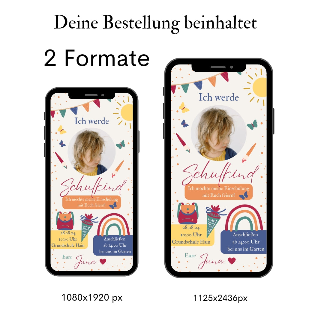 Einladungskarte Einschulung digital