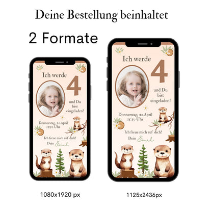 Geburtstagseinladung Otter