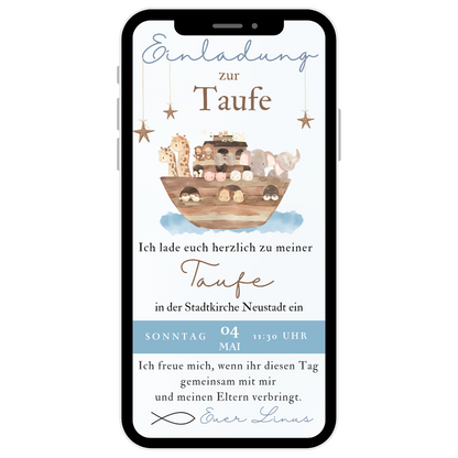 Taufe Einladung Arche